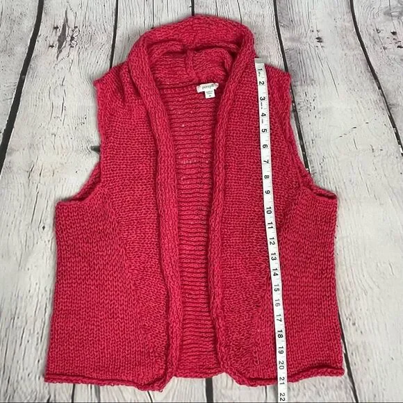J.JILL Pure Jill coral red knit cotton vest size M - Picture 8 of 12